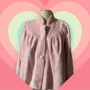 Chennile pink soft bed jacket, great shape.  Vintage.
